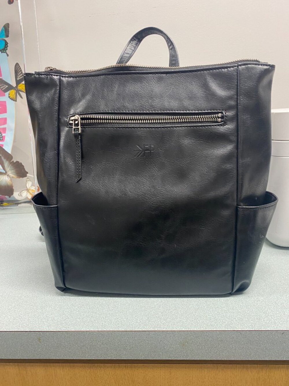 Freshly Picked Minimal Diaper Bag - Onyx: Faux Leather, Backpack